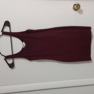 maroon bodycon dress